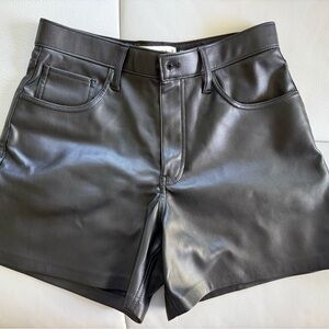 Abercrombie High Rise Dad Short Vegan Leather